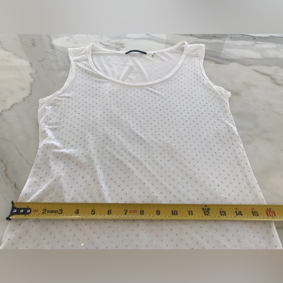 ELIE TAHARI WHITE CRYSTAL EMBELLISHED  MODAL TANK TOP SIZE XS NWOTS! - Picture 9 of 15